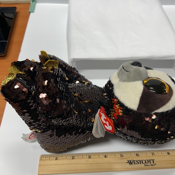 Ty FLIPPABLES DANGLER the Sloth Beanie Boo Stuffed Plush Toy w/ Heart Tags GUC - Picture 5 of 16